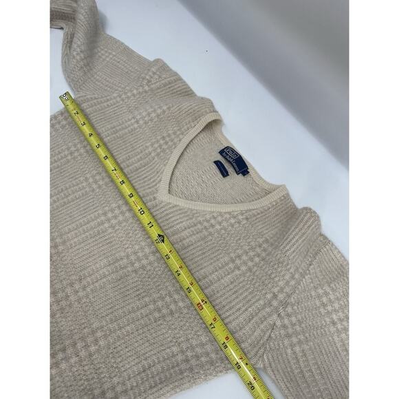 Men’s Vintage Polo Ralph Lauren Cashmere Sweater S Ivory Plaid 90s - Picture 7 of 10